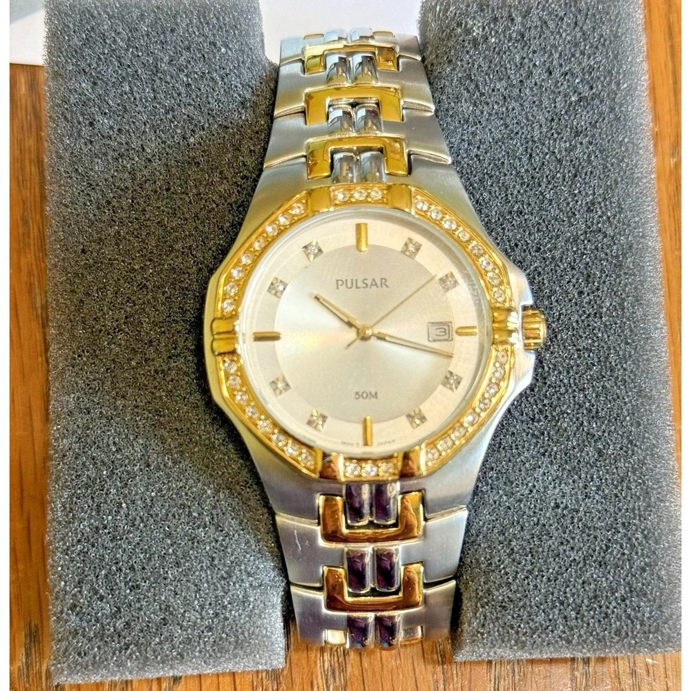 Pulsar Men's PXDA86 Sport Two-Tone‎ Stainless Steel Wristwatch EXC